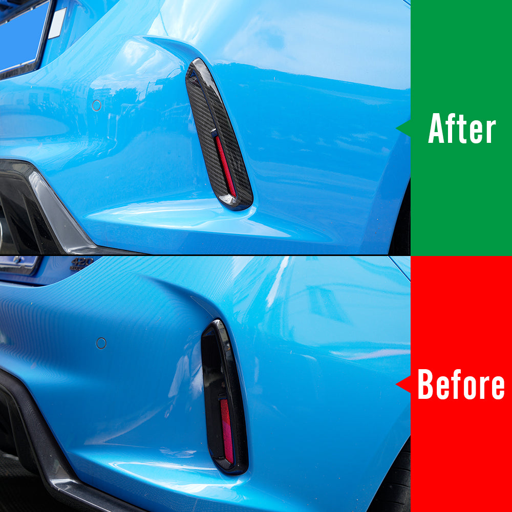 Dry Carbon Fiber Rear Bumper Reflectors Cover Trim for Honda Civic FL5 Type R 2023 2024 2025 2026