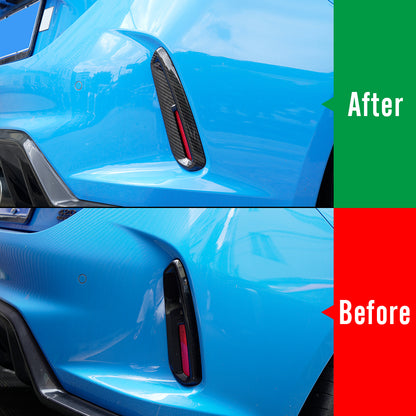 Dry Carbon Fiber Rear Bumper Reflectors Cover Trim for Honda Civic FL5 Type R 2023 2024 2025 2026