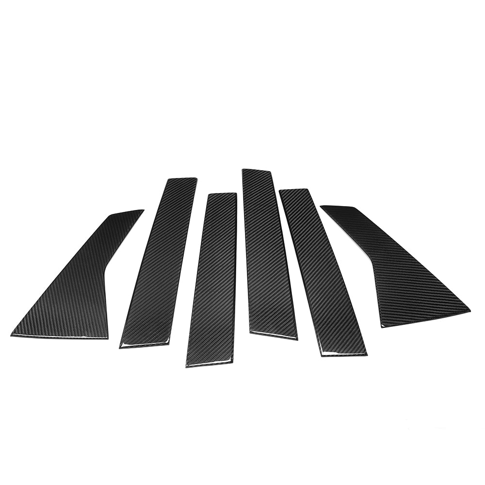 Dry Carbon Fiber Window Pillar Applique Panel Trim for Honda Civic Type R FL5 2023-2026