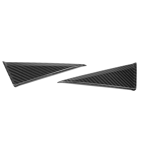 Dry Carbon Fiber Front Window Door Triangle Cover Trim For Ford Bronco Raptor Outer Banks Badlands Wildtrak Heritage Edition 2021-2025
