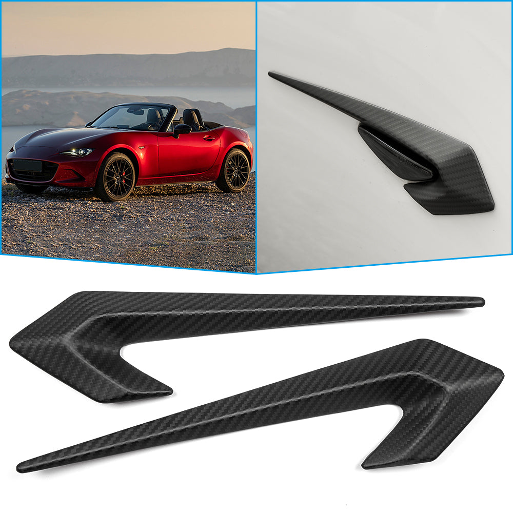 Real Carbon Fiber Wing Air Flow Fender Intake Vent Cover For Mazda MX-5 ND Miata Roadster 2016-2024