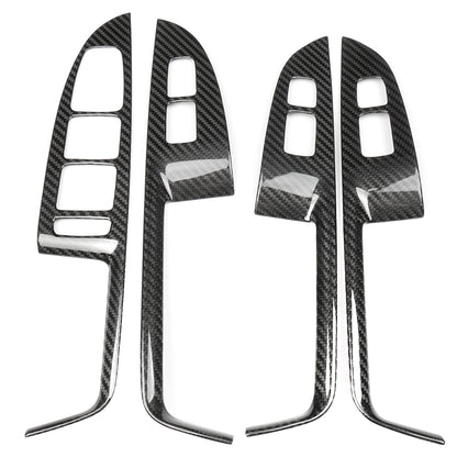 Dry Carbon Fiber 4PCS Inner Window Switch Panel Cover Trim For Genesis G70 Prestige IK Sport Advanced 2017 - 2025