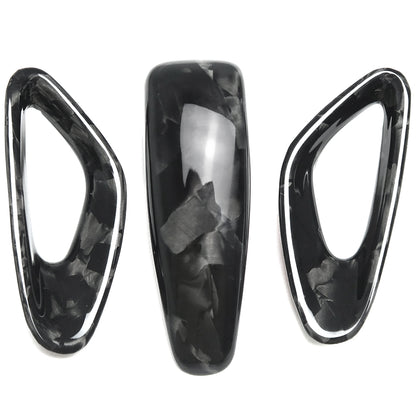 Dry Carbon Fiber 3PCS Gear Shift Knob Trim Covers For Lotus Emira AT I4 V6 Sports 2022 2023 2024 2025