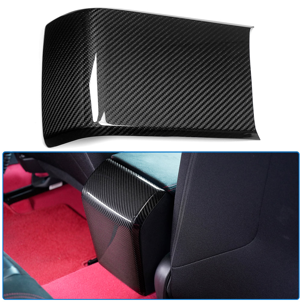 Dry Carbon Fiber Center Console Armrest Rear Kick Protection Panel for Honda Civic Type R 2023-2026