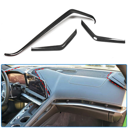 Dry Carbon Fiber Dashboard Side Accent for Chevrolet Corvette C8 Stingray Z06 ZR1 2026+ Dash Upper Trim