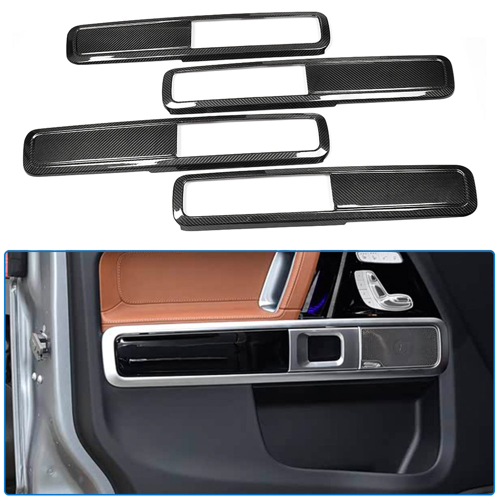 Real Carbon Fiber Inner Door Handle Cover Trim For Mercedes Benz G Class G500 G63 W463A W464 AMG 2019-2025