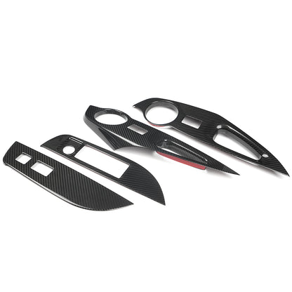 Dry Carbon Fiber 4PCS Window Lift Switch Panel Cover Trim For Toyota GR Corolla GZEA14 2023 2024 2025 2026