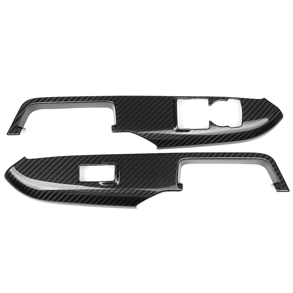 Real Carbon Fiber Window Lift Switch Panel Cover Interior Accessories For Ford Mustang S550 S650 GT Ecoboost Dark Horse 2015+