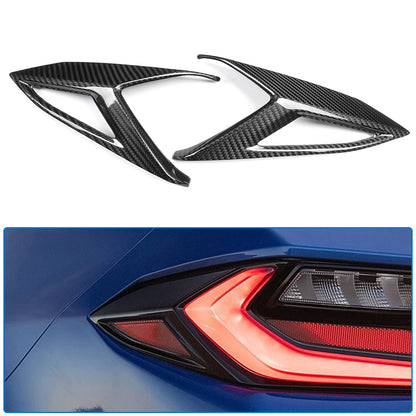 Dry Carbon Fiber Rear Light Lamp Trim For Corvette C8 Z06 Z51 ZR1 E-Ray 2020-2025, Tail Brake Light Cover