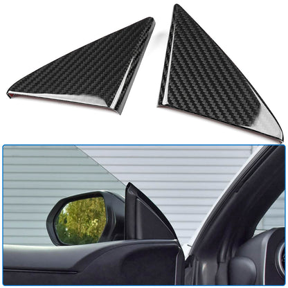 Dry Carbon Fiber Inner Front Door Triangle Cover Trim For Toyota GR Yaris RS RZ Performance 2025 2026, Interior