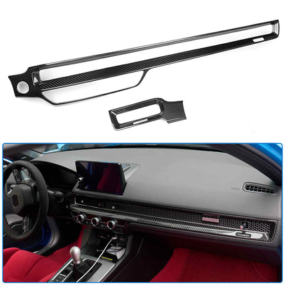 Dry Carbon Fiber Dashboard Air Vent Outlet Honeycomb Panel Trim for Honda Civic Type R 2023 2024 2025 2026