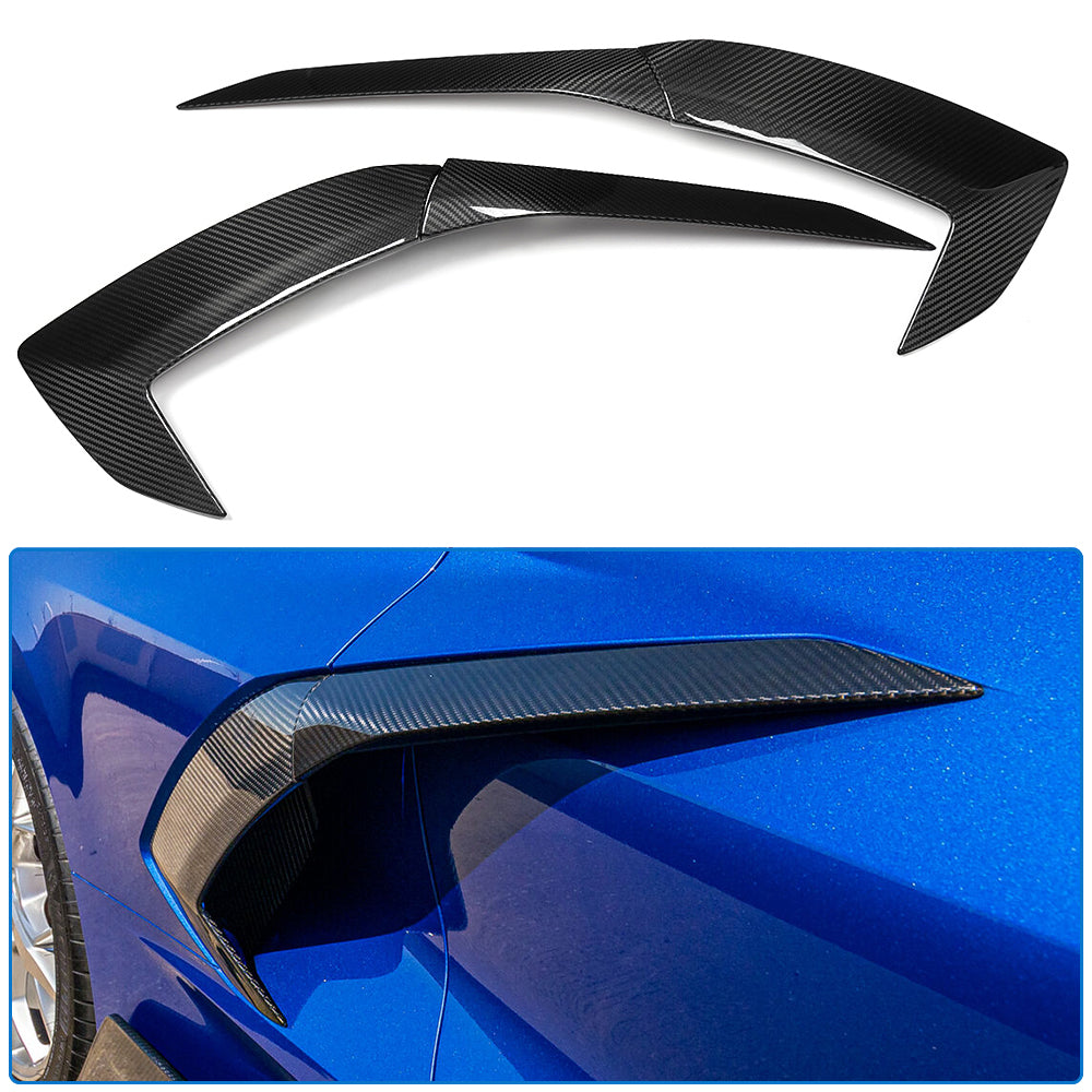For Chevrolet Corvette C8 Stingray Sports Z06 Z51 2020-2024 Exterior Body Side Air Outlet Frame Cover Dry Carbon Fiber Car Trim