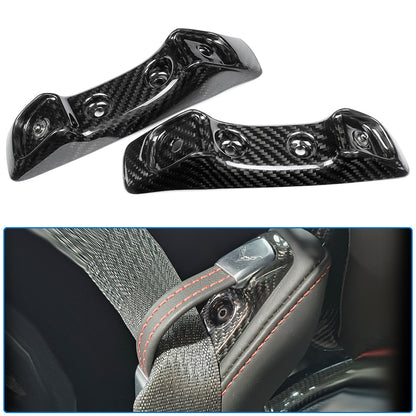 Dry Carbon Fiber Car Seat Belt Lock Cover Trim For Corvette C8 Stingray Coupe Convertible 2020 -Present, Replacement