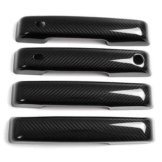 For Ford F-150 F150 Raptor R Lariat 2021+ Side Four Door Handle Cover Dry Carbon Fiber Accessories