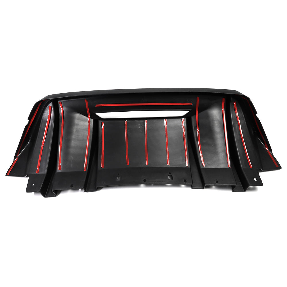 For Mustang S650 GT EcoBoost Rear Bumper Diffuser ABS Glossy Black Carbon Fiber Look