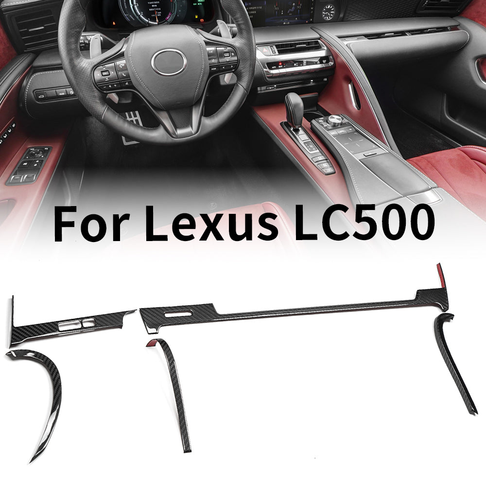 5PCS Real Dry Carbon Fiber Dashboard Air Vent Outlet Cover Trim for Lexus LC500 LC500h Coupe Covertible 2018-2026