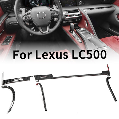 5PCS Real Dry Carbon Fiber Dashboard Air Vent Outlet Cover Trim for Lexus LC500 LC500h Coupe Covertible 2018-2026