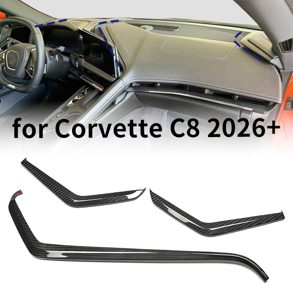 Dry Carbon Fiber Dashboard Side Accent for Chevrolet Corvette C8 Stingray Z06 ZR1 2026+ Dash Upper Trim