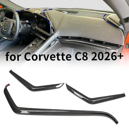 Dry Carbon Fiber Dashboard Side Accent for Chevrolet Corvette C8 Stingray Z06 ZR1 2026+ Dash Upper Trim