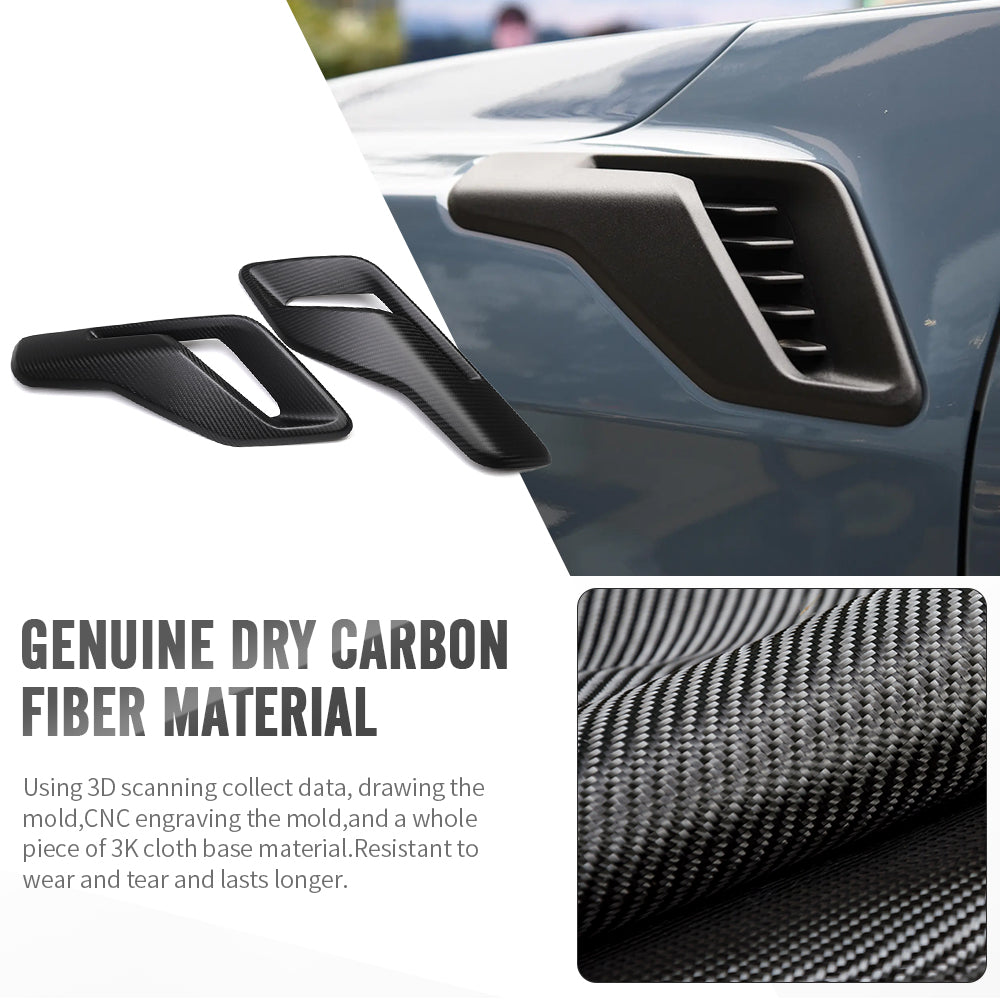 For Ford F-150 F150 Raptor R 2021+ Car Front Fender Side Vent Cover Side Body Marker Vent Cover Real Carbon Fiber Accessories