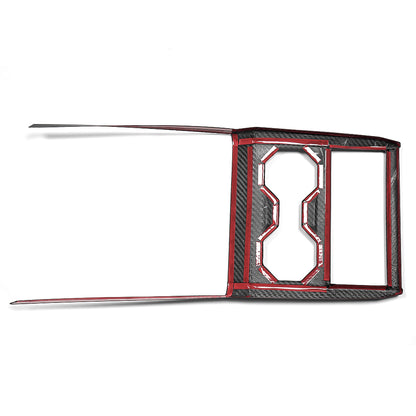 For 2024 2025 Tesla Cybertruck Dry Carbon Fiber Center Console Cupholder Cover Frame Trim