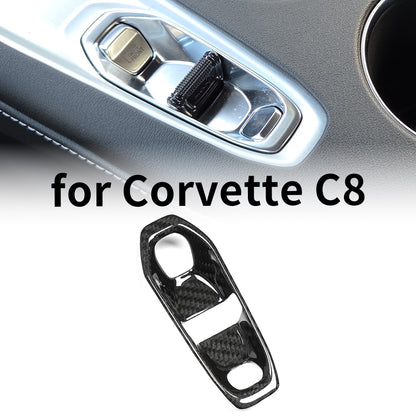 Dry Carbon Fiber Gear Shift Button Cover Trim For Corvette C8 Stingray 1LT 2026+