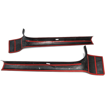 For Chevrolet Corvette C8 Stingray Z06 Z51 2020-2024 Interior Door Sill Cover Trim Dry Carbon Fiber Car Accessories