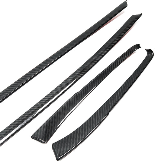 For Chevrolet Corvette C8 Stingray Z06 Z51 2020-2024 Side Window Sill Molding Strip Trim Dry Carbon Fiber Car Accessories