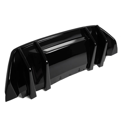 For Mustang S650 GT EcoBoost Rear Bumper Diffuser ABS Glossy Black Carbon Fiber Look