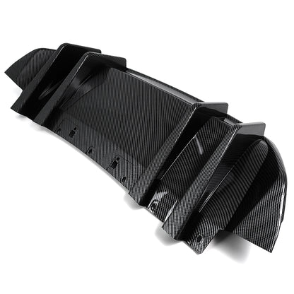 For Mustang S650 GT EcoBoost Rear Bumper Diffuser ABS Glossy Black Carbon Fiber Look