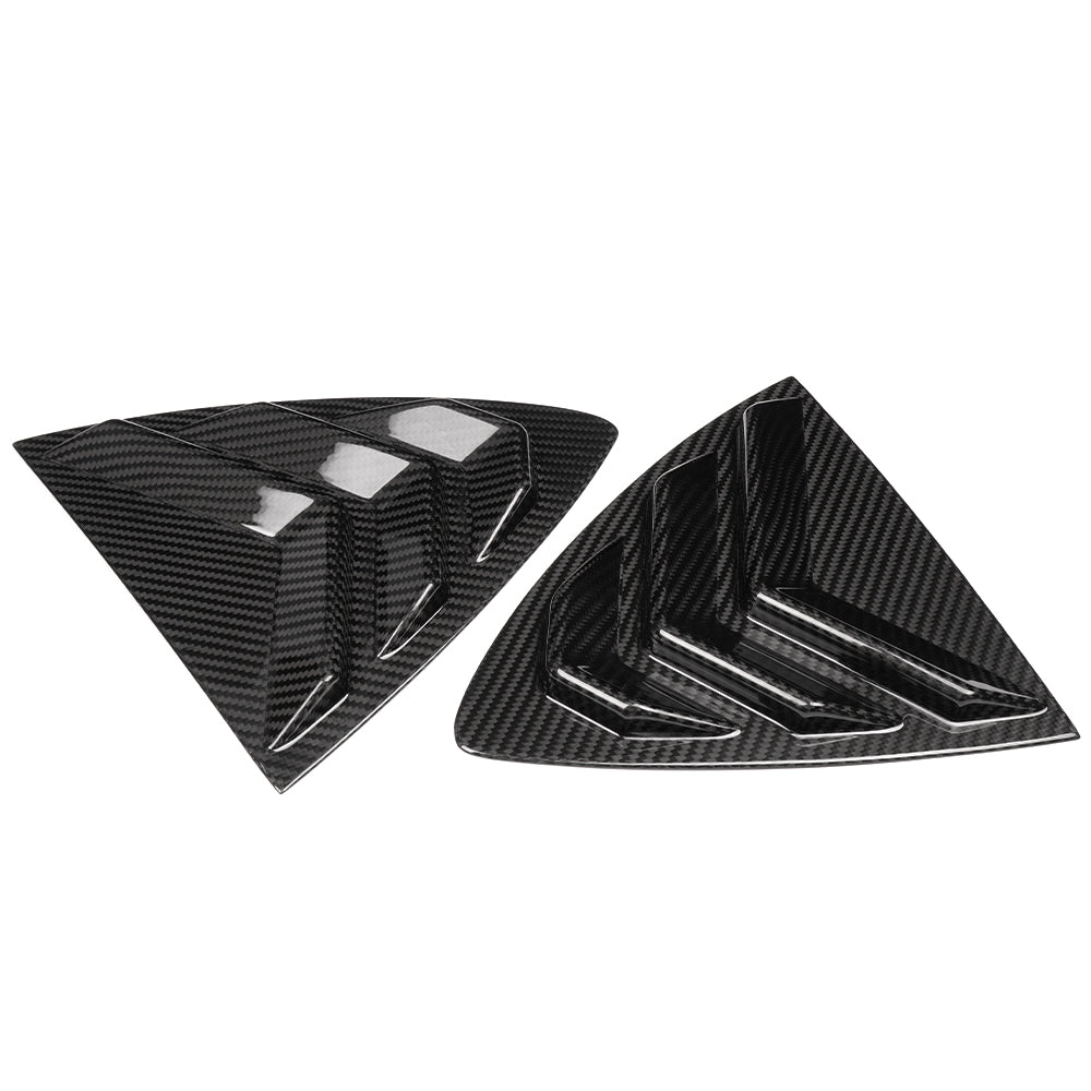 Rear Side Window Louvers Cover Trim For Genesis G70 Prestige IK Sport Advanced 2017 - 2025, Prepreg Dry Carbon Fiber