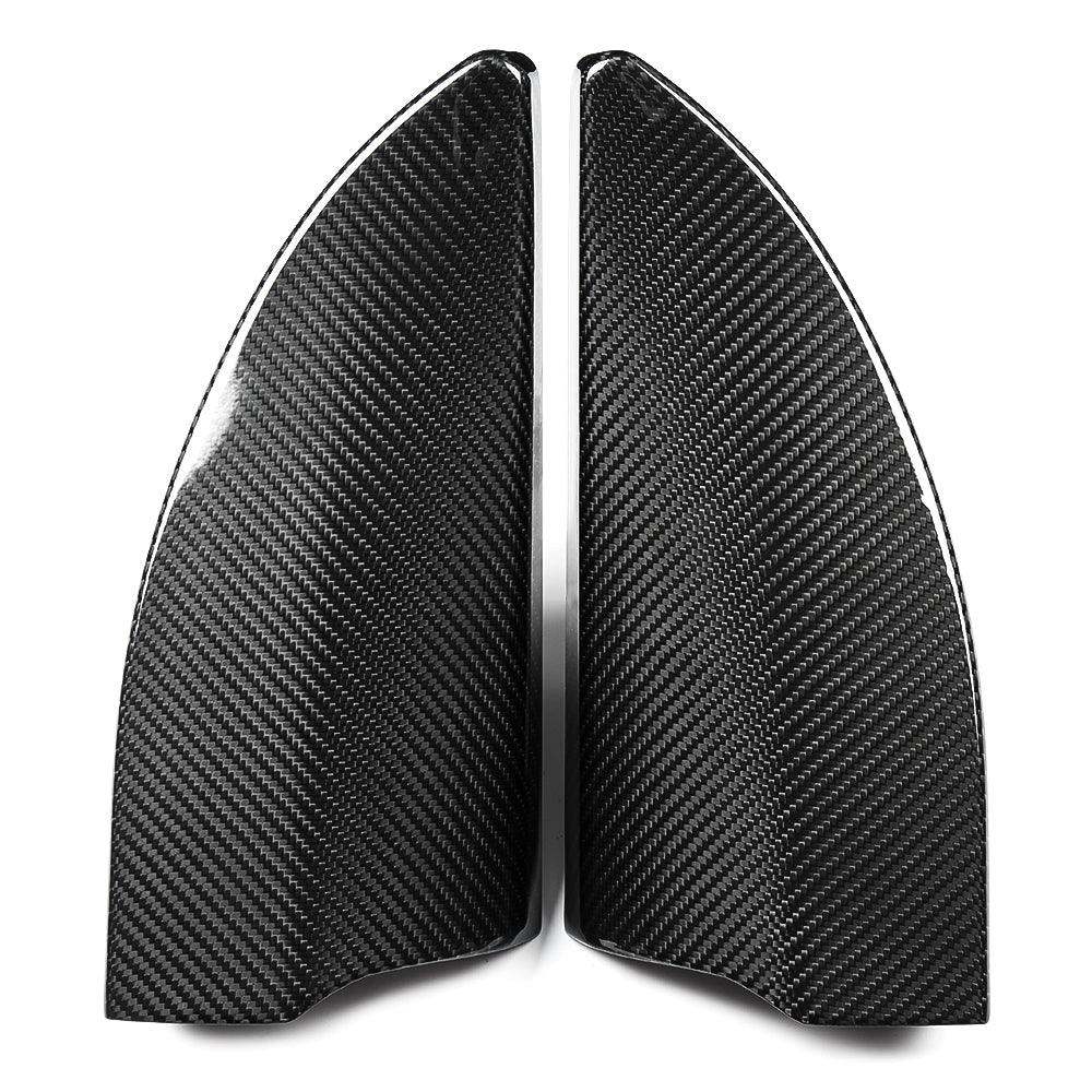 Dry Carbon Fiber Inner Door Triangle A Pillar Cover Trim For Ford F150 Raptor Limited Platinum Tremor Lariat 2021 -2025