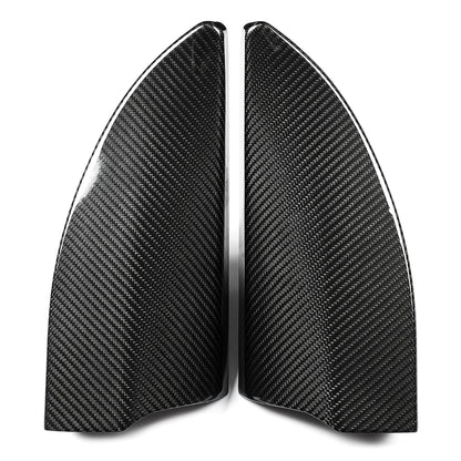 Dry Carbon Fiber Inner Door Triangle A Pillar Cover Trim For Ford F150 Raptor Limited Platinum Tremor Lariat 2021 -2025