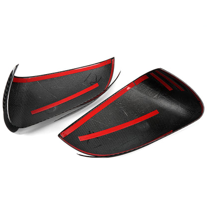 Rear Carbon Fiber Side Rearview Mirrors Cover Trim For Genesis G70 Prestige IK Sport Advanced 2017 - 2025