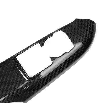 Real Carbon Fiber Window Lift Switch Panel Cover Interior Accessories For Ford Mustang S550 S650 GT Ecoboost Dark Horse 2015+