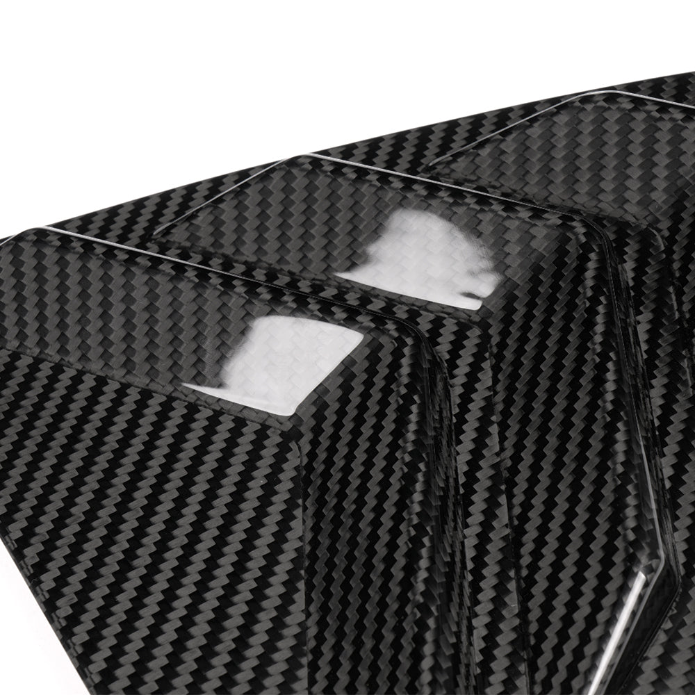 Rear Side Window Louvers Cover Trim For Genesis G70 Prestige IK Sport Advanced 2017 - 2025, Prepreg Dry Carbon Fiber