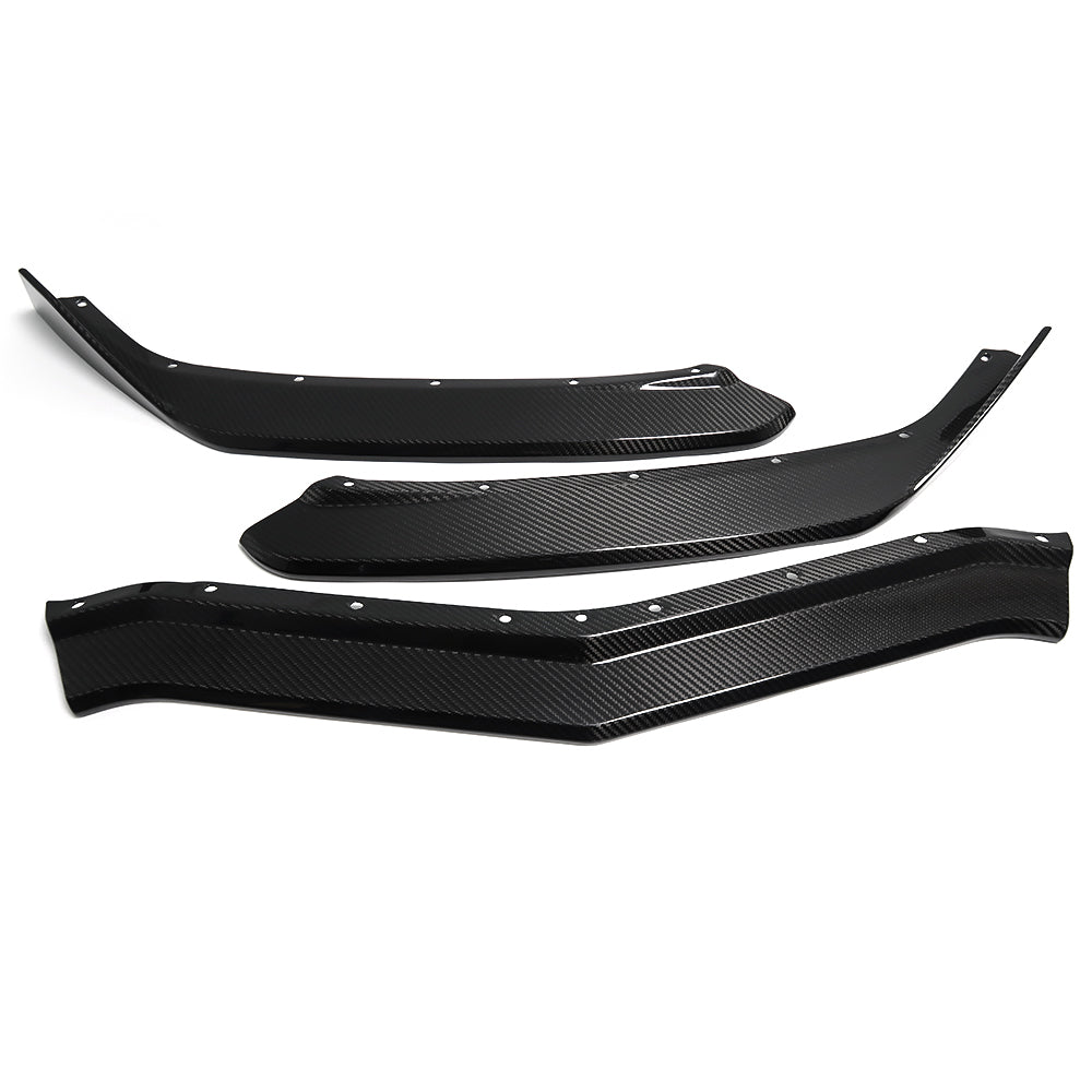 For Chevrolet Corvette C8 Coupe Convertible Z51 Z06 2020-2024 Front Bumper Lip Spoiler Cover Trim Exterior Real Dry Carbon Fiber