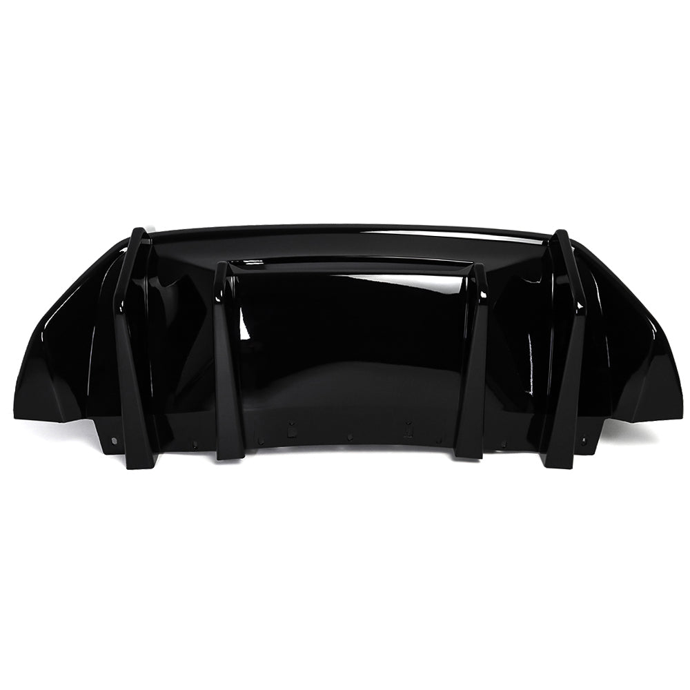 For Mustang S650 GT EcoBoost Rear Bumper Diffuser ABS Glossy Black Carbon Fiber Look