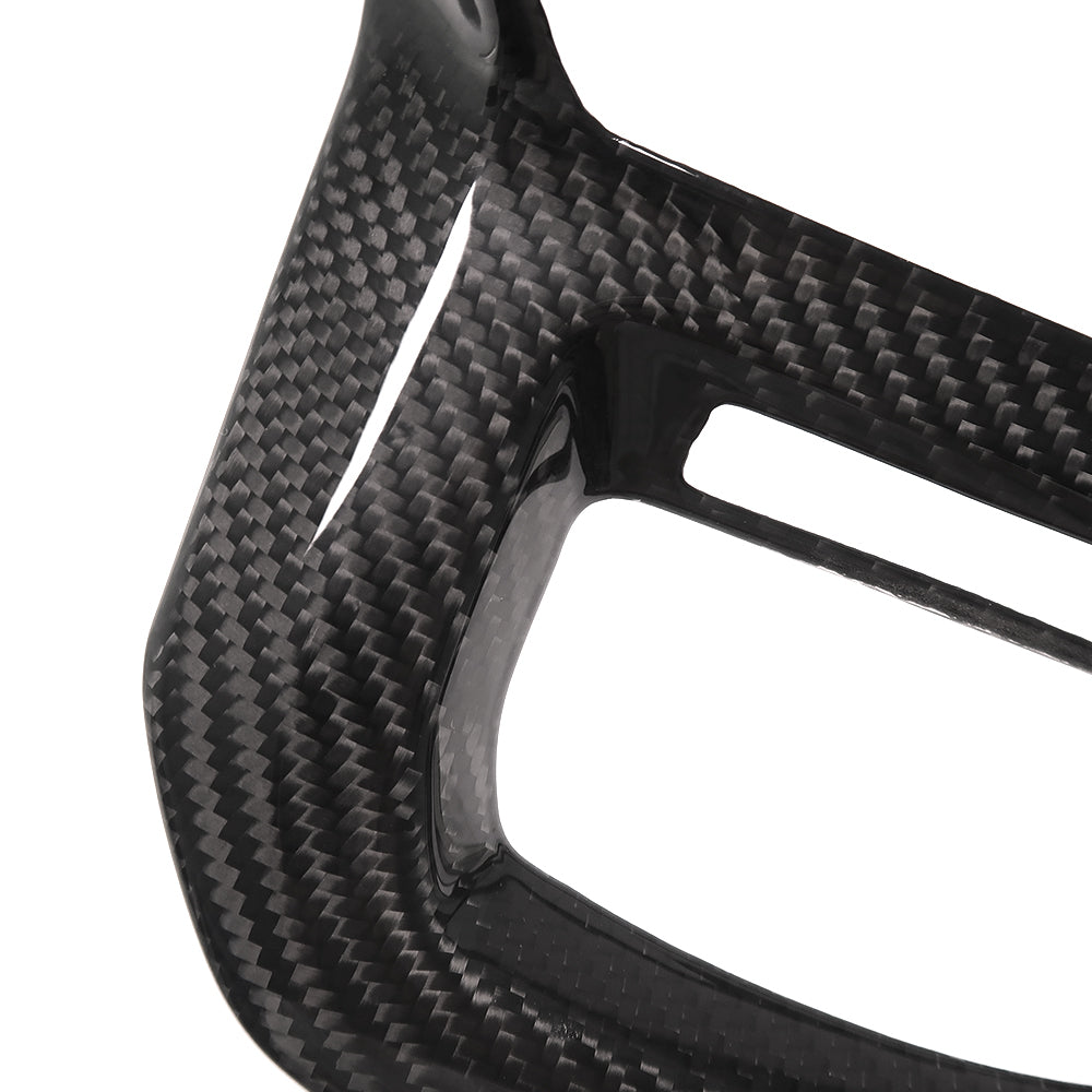 For Ford F-150 F150 F250 F350 Raptor Lariat Limited XLT 2021+ Car Steering Wheel Trim Frame Real Carbon Fiber Interior Cover Accessories