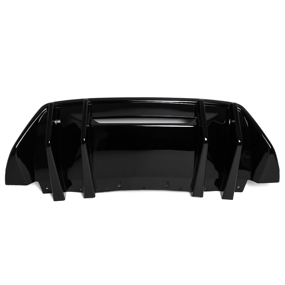 For Mustang S650 GT EcoBoost Rear Bumper Diffuser ABS Glossy Black Carbon Fiber Look